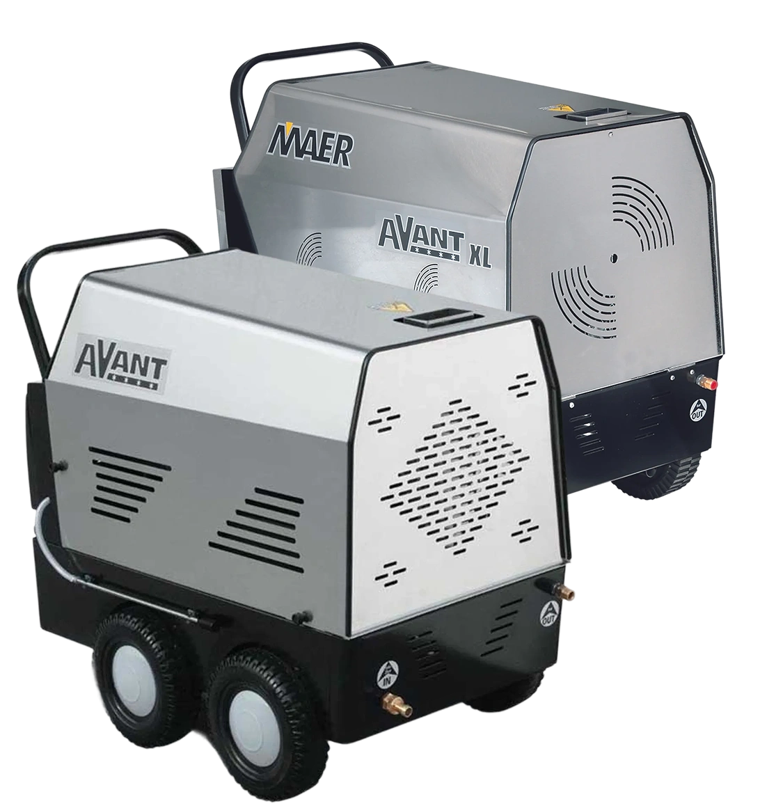 Three-phase Avant hot water blasters for industrial cleaning.
